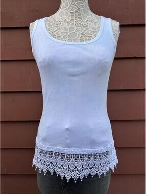 Enchante Lace Trim Tie Dye Cotton Tank Top Bohemian Cottagecore